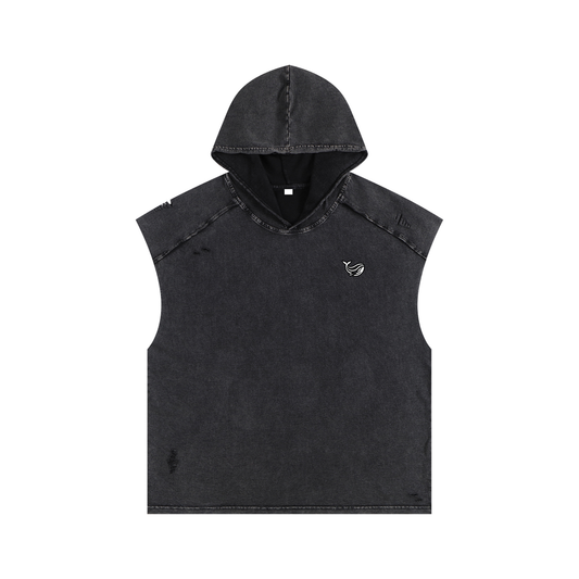 Snow Washed Boxy Hooded Tank Top